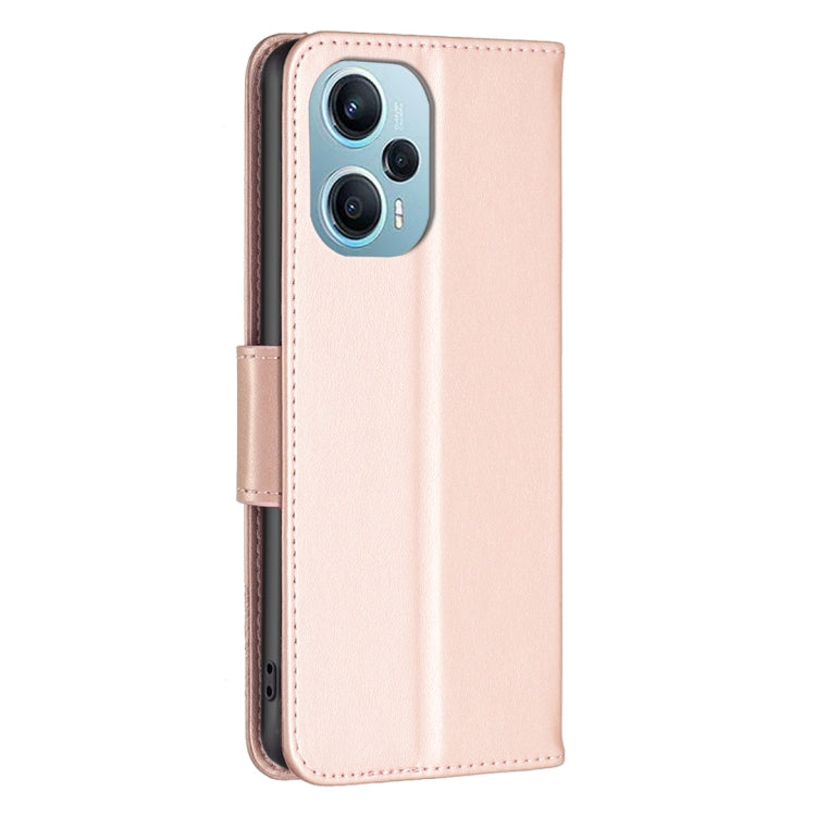 For Xiaomi Poco F5 5G / Redmi Note 12 Turbo Two Butterflies Embossing Leather Phone Case(Rose Gold) - Xiaomi Cases by buy2fix | Online Shopping UK | buy2fix