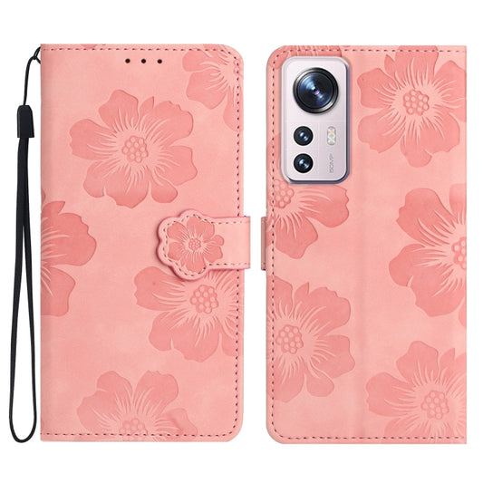 For Xiaomi 12 Lite Flower Embossing Pattern Leather Phone Case(Pink) - Xiaomi Cases by buy2fix | Online Shopping UK | buy2fix