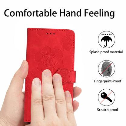 For Xiaomi Redmi 9A Flower Embossing Pattern Leather Phone Case(Red) - Xiaomi Cases by buy2fix | Online Shopping UK | buy2fix