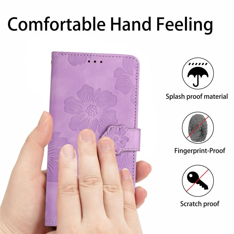 For Xiaomi Redmi 10 2022 Flower Embossing Pattern Leather Phone Case(Purple) - Xiaomi Cases by buy2fix | Online Shopping UK | buy2fix