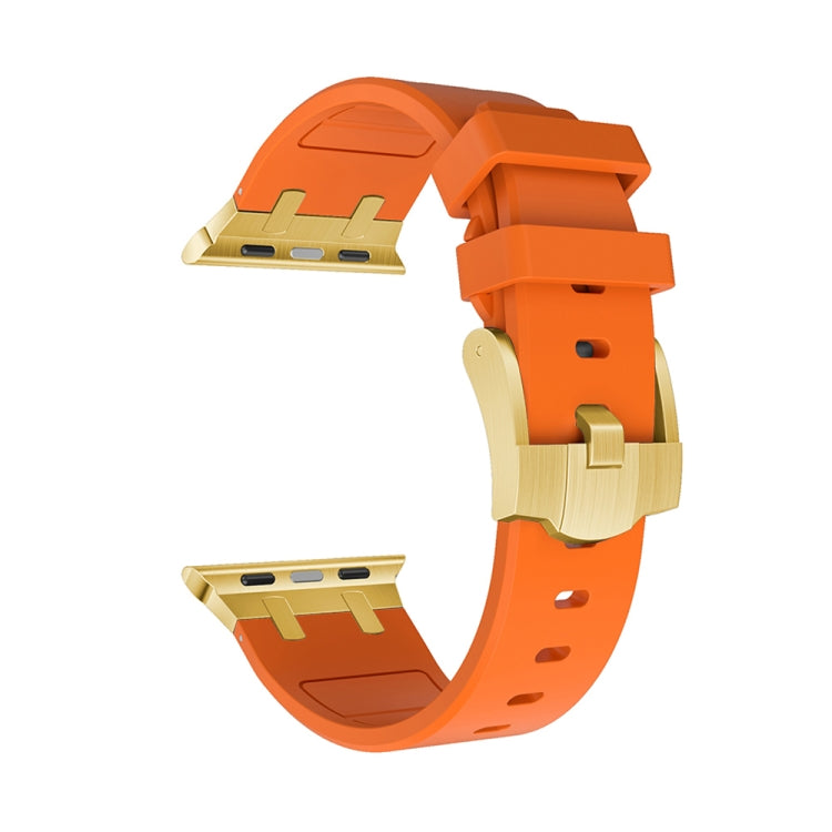 AP Silicone Watch Band For Apple Watch 42mm(Gold Orange) - Watch Bands by buy2fix | Online Shopping UK | buy2fix