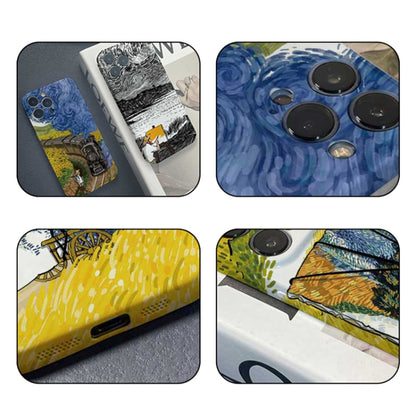 For iPhone 13 Pro Precise Hole Oil Painting Pattern PC Phone Case(Inkwash) - iPhone 13 Pro Cases by buy2fix | Online Shopping UK | buy2fix