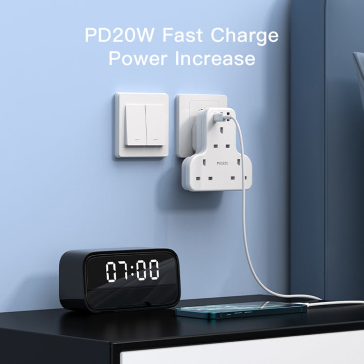 Yesido MC-15 PD+QC 3.0 3250W Home High Power Fast Charging Socket, Plug Type:UK Plug(White) - Extension Socket by Yesido | Online Shopping UK | buy2fix