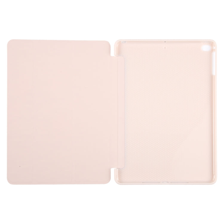 For iPad 9.7 2018 & 2017 / Air / Air2 GEBEI 3-folding Holder Shockproof Flip Leather Tablet Case(Pink) - iPad 9.7 (2018) & (2017) Cases by GEBEI | Online Shopping UK | buy2fix