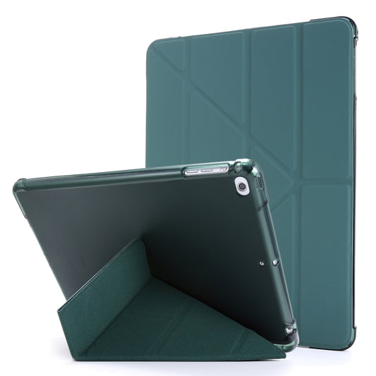For iPad Air 2 Airbag Deformation Horizontal Flip Leather Case with Holder & Pen Holder(Dark Green) - Apple Accessories by buy2fix | Online Shopping UK | buy2fix