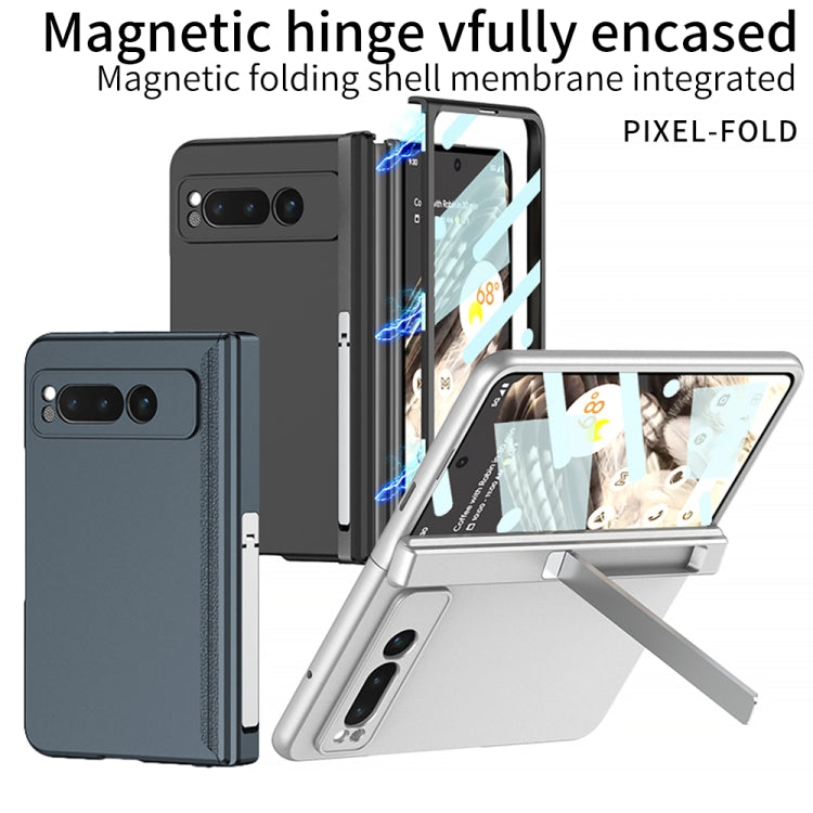 For Google Pixel Fold GKK Integrated Fold Hinge Full Coverage Phone Case with Holder(White) - Google Cases by GKK | Online Shopping UK | buy2fix