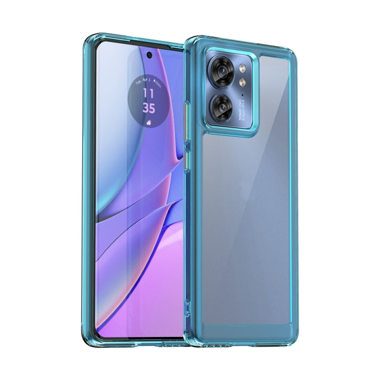 For Motorola Edge 40 Colorful Series Acrylic + TPU Phone Case(Transparent Blue) - Motorola Cases by buy2fix | Online Shopping UK | buy2fix