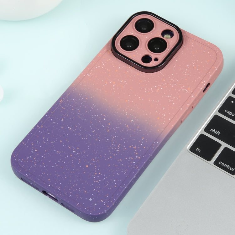 For iPhone 13 Pro Max Gradient Starry Silicone Phone Case with Lens Film(Pink Purple) - iPhone 13 Pro Max Cases by buy2fix | Online Shopping UK | buy2fix