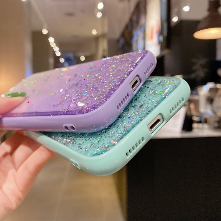 For iPhone XS / X Starry Gradient Glitter Powder TPU Phone Case(Black) - More iPhone Cases by buy2fix | Online Shopping UK | buy2fix