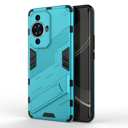 For Huawei nova 11 Pro 4G Punk Armor 2 in 1 PC + TPU Phone Case with Holder(Blue) - Huawei Cases by buy2fix | Online Shopping UK | buy2fix