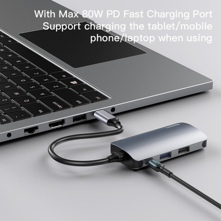 Yesido HB15 6 in 1 USB-C / Type-C Ports Multifunctional Docking Station HUB Adapter - USB HUB by Yesido | Online Shopping UK | buy2fix