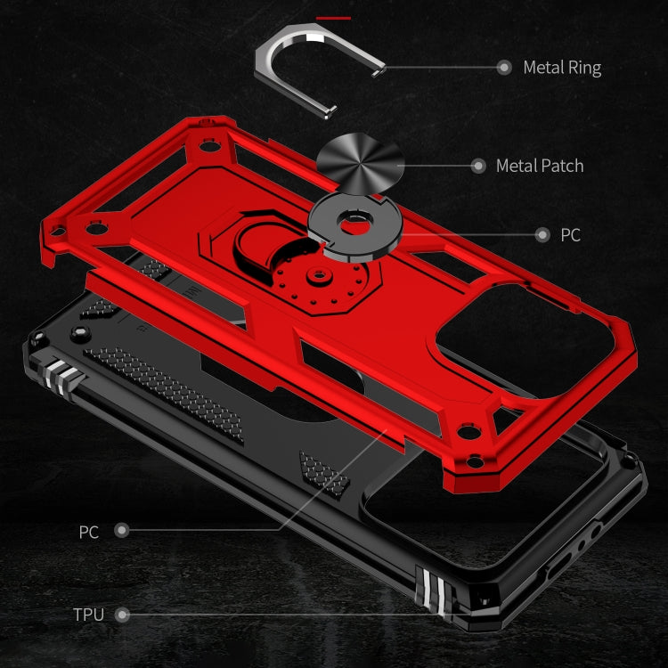 For iPhone 15 Pro Shockproof TPU + PC Phone Case with Holder(Red) - iPhone 15 Pro Cases by buy2fix | Online Shopping UK | buy2fix