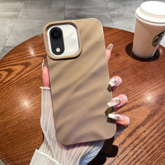 For iPhone XR Solid Color Wave Texture TPU Phone Case(Brown) - More iPhone Cases by buy2fix | Online Shopping UK | buy2fix
