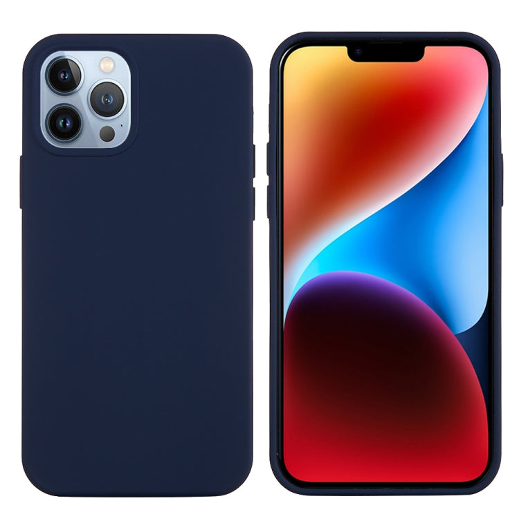 For iPhone 15 Pro Solid Color Silicone Phone Case(Midnight Blue) - iPhone 15 Pro Cases by buy2fix | Online Shopping UK | buy2fix
