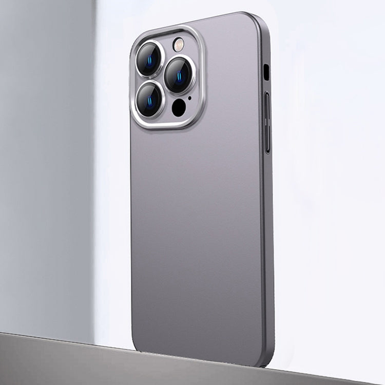 For iPhone 14 Pro Frosted Metal Material Phone Case with Lens Protection(Grey) - iPhone 14 Pro Cases by buy2fix | Online Shopping UK | buy2fix