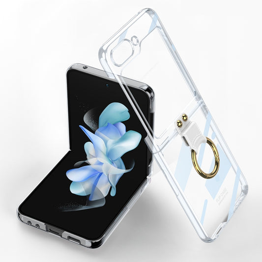 For Samsung Galaxy Z Flip5 GKK Electroplating Phone Case with Ring(Transparent) - Galaxy Z Flip5 Cases by GKK | Online Shopping UK | buy2fix