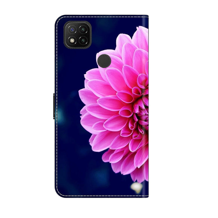 For Xiaomi Redmi 9C Crystal 3D Shockproof Protective Leather Phone Case(Pink Petals) - Xiaomi Cases by buy2fix | Online Shopping UK | buy2fix