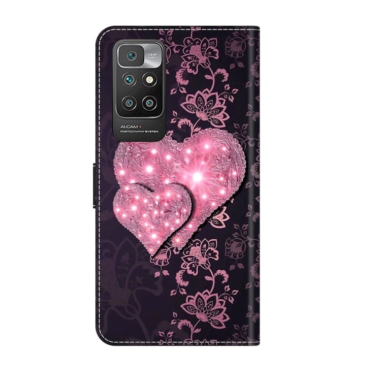 For Xiaomi Redmi 10 Crystal 3D Shockproof Protective Leather Phone Case(Lace Love) - Xiaomi Cases by buy2fix | Online Shopping UK | buy2fix
