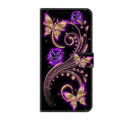 For Xiaomi Redmi Note 9 Crystal 3D Shockproof Protective Leather Phone Case(Purple Flower Butterfly) - Xiaomi Cases by buy2fix | Online Shopping UK | buy2fix