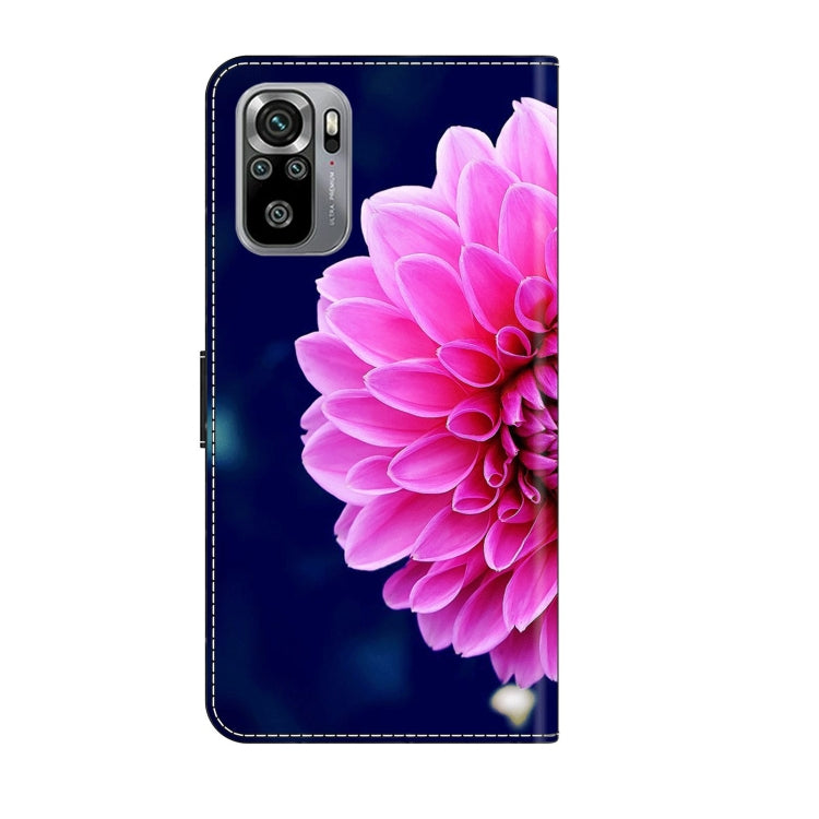 For Xiaomi Redmi Note 10 4G Crystal 3D Shockproof Protective Leather Phone Case(Pink Petals) - Xiaomi Cases by buy2fix | Online Shopping UK | buy2fix