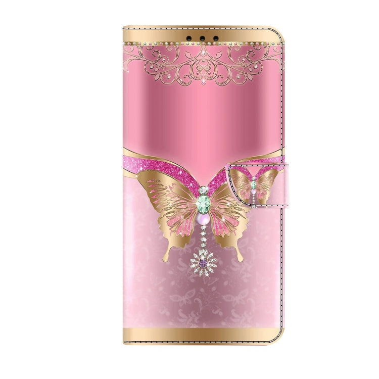 For Xiaomi Redmi Note 12 Pro Global Crystal 3D Shockproof Protective Leather Phone Case(Pink Bottom Butterfly) - Xiaomi Cases by buy2fix | Online Shopping UK | buy2fix