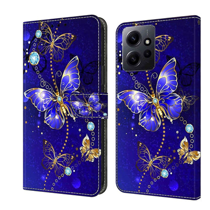 For Xiaomi Redmi Note 12 4G Crystal 3D Shockproof Protective Leather Phone Case(Diamond Butterfly) - Xiaomi Cases by buy2fix | Online Shopping UK | buy2fix