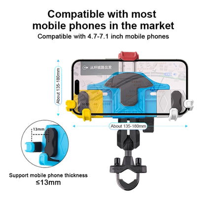MOTOSLG Crab Motorcycle Phone Clamp Bracket M10 Ballhead Mount with Anti-theft Lock(Black) - Holder by MOTOLSG | Online Shopping UK | buy2fix