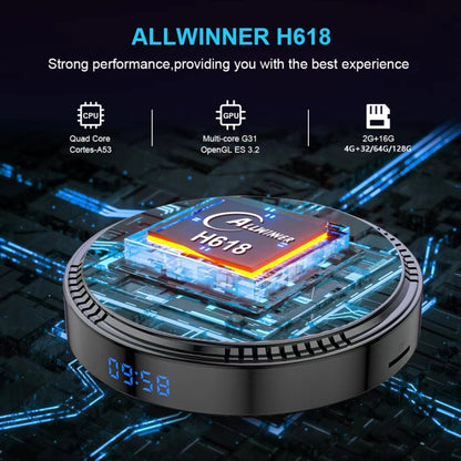 HK1RBOX H8-H618 Android 12.0 Allwinner H618 Quad Core Smart TV Box, Memory:4GB+32GB(AU Plug) - Allwinner H6 by buy2fix | Online Shopping UK | buy2fix