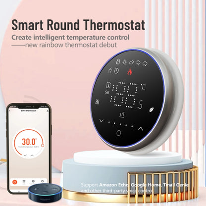 BHT-6001GAL 95-240V AC 5A Smart Round Thermostat Water Heating LED Thermostat Without WiFi(White) - Thermostat & Thermometer by buy2fix | Online Shopping UK | buy2fix