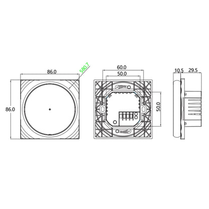 BHT-6001GCLW 95-240V AC 5A Smart Round Thermostat Boiler Heating LED Thermostat With WiFi(White) - Thermostat & Thermometer by buy2fix | Online Shopping UK | buy2fix