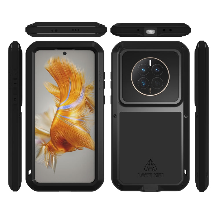 For Huawei Mate 50 LOVE MEI POWERFUL Metal Shockproof Life Waterproof Dustproof Phone Case(Black) - Huawei Cases by LOVE MEI | Online Shopping UK | buy2fix