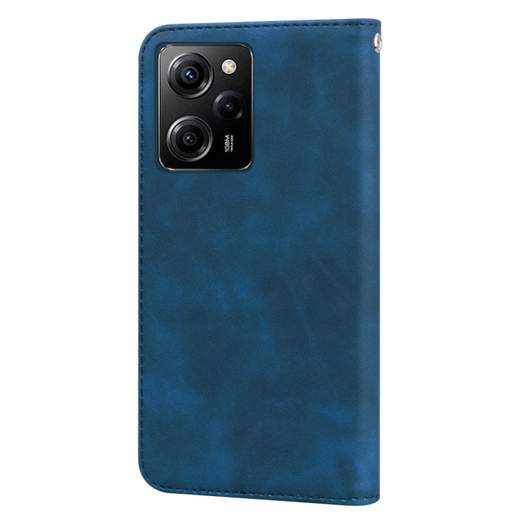 For Xiaomi Redmi Note 12 5G Global/Poco X5 Frosted Business Magnetic Horizontal Flip PU Phone Case(Blue) - Note 12 Cases by buy2fix | Online Shopping UK | buy2fix