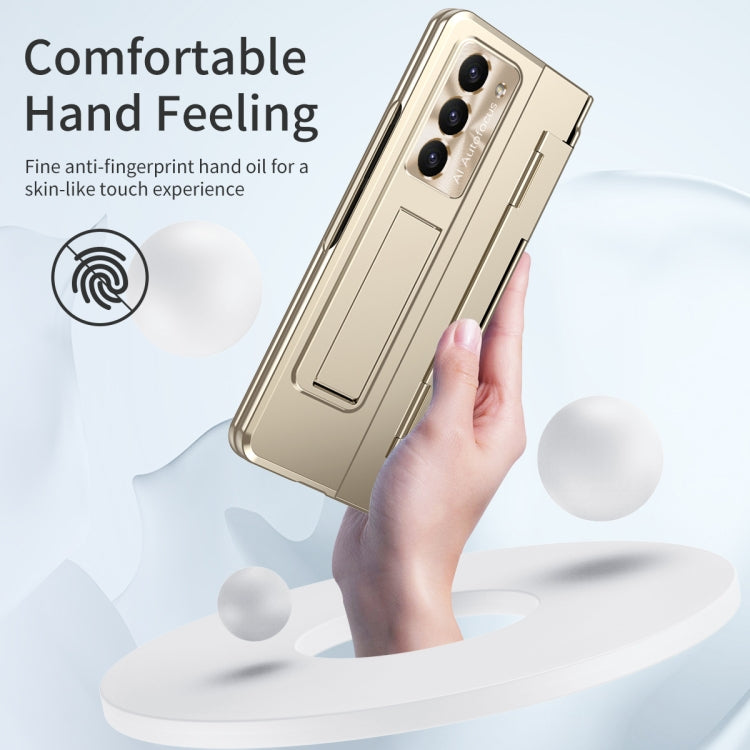 For Samsung Galaxy Z Fold5 5G Integrated Folding Hinge Phone Case with Stylus(Champagne Gold) - Galaxy Z Fold5 Cases by buy2fix | Online Shopping UK | buy2fix