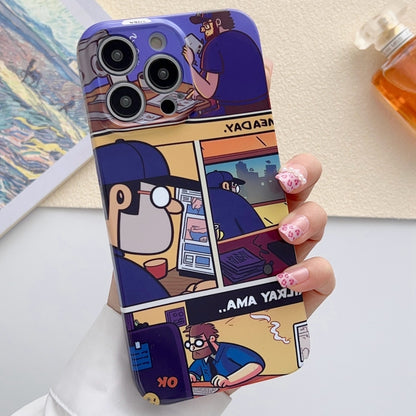 For iPhone 13 Pro Painted Pattern Precise Hole PC Phone Case(Working Comics) - iPhone 13 Pro Cases by buy2fix | Online Shopping UK | buy2fix