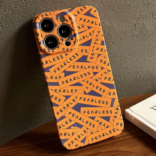 For iPhone 15 Pro Painted Pattern Precise Hole PC Phone Case(Orange Label) - iPhone 15 Pro Cases by buy2fix | Online Shopping UK | buy2fix