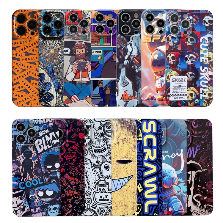 For iPhone XR Painted Pattern Precise Hole PC Phone Case(Orange White Astronaut) - More iPhone Cases by buy2fix | Online Shopping UK | buy2fix