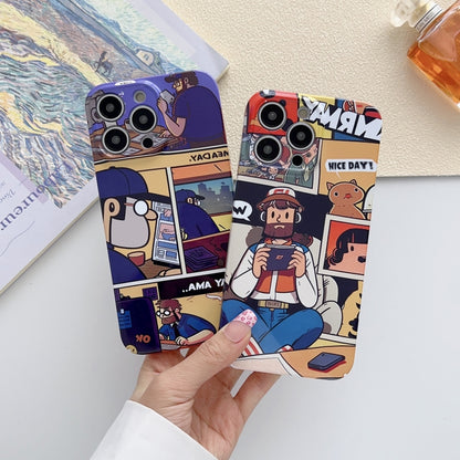 For iPhone 13 Pro Max Painted Pattern Precise Hole PC Phone Case(Golden Robot) - iPhone 13 Pro Max Cases by buy2fix | Online Shopping UK | buy2fix