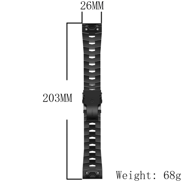 For Garmin Instinct 2X Solar Titanium Alloy Quick Release Watch Band(Black) - Watch Bands by buy2fix | Online Shopping UK | buy2fix