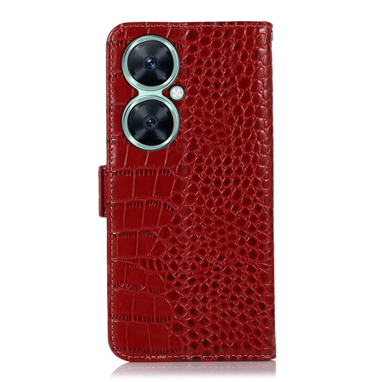 For Huawei Nova 11i / Enjoy 60 Pro / Maimang 20 5G  Crocodile Top Layer Cowhide Leather Phone Case(Red) - Huawei Cases by buy2fix | Online Shopping UK | buy2fix