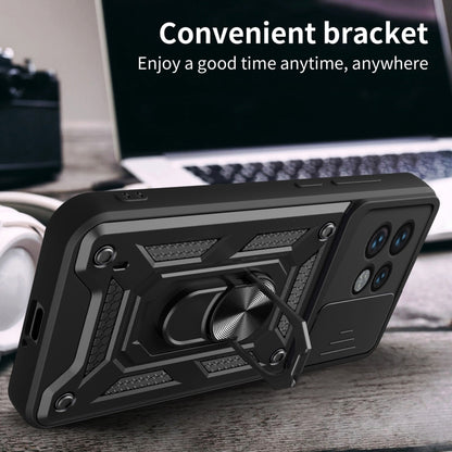 For Motorola Edge 40 Pro Sliding Camera Cover Design TPU Hybrid PC Phone Case(Black) - Motorola Cases by buy2fix | Online Shopping UK | buy2fix