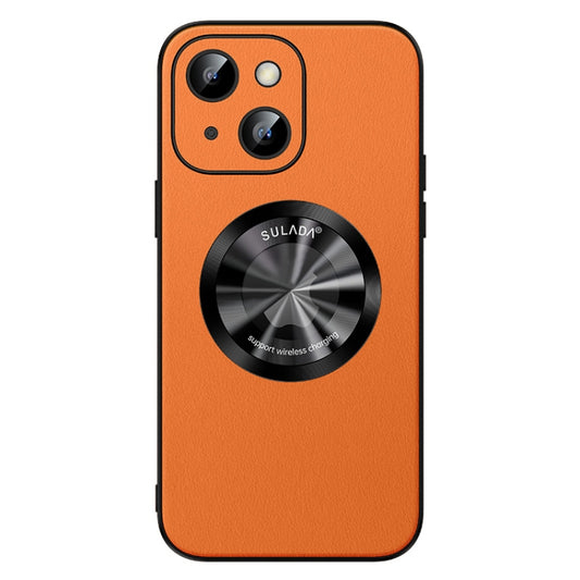 For iPhone 14 Plus SULADA Microfiber Leather MagSafe Magnetic Phone Case(Orange) - iPhone 14 Plus Cases by SULADA | Online Shopping UK | buy2fix