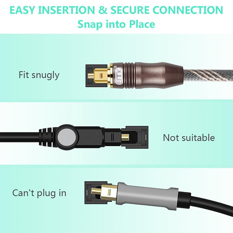 10m EMK OD6.0mm Toslink Square Port to Square Port TV Digital Audio Optical Fiber Connecting Cable - Audio Optical Cables by EMK | Online Shopping UK | buy2fix