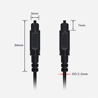 1m EMK OD2.2mm Digital Audio Optical Fiber Cable Plastic Speaker Balance Cable(White) - Audio Optical Cables by EMK | Online Shopping UK | buy2fix