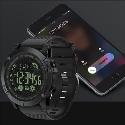 SPOVAN PR1 Outdoor Waterproof Luminous Bluetooth Smart Watch(Black) - Smart Watches by SPOVAN | Online Shopping UK | buy2fix