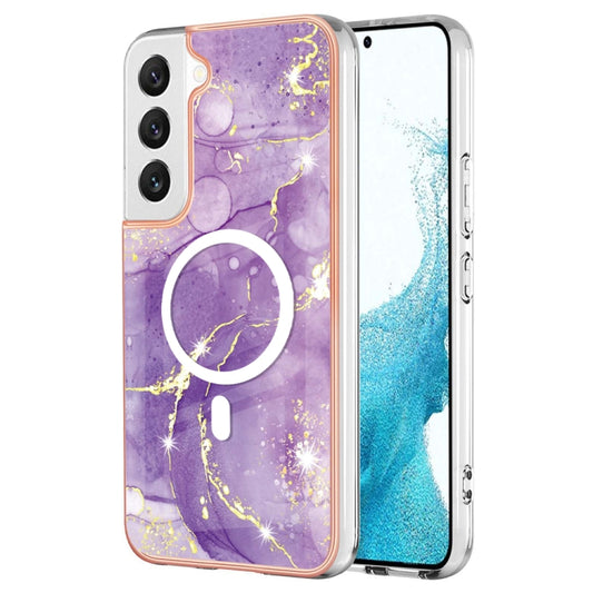 For Samsung Galaxy S22+ 5G Marble Pattern Dual-side IMD Magsafe TPU Phone Case(Purple 002) - Galaxy S22+ 5G Cases by buy2fix | Online Shopping UK | buy2fix