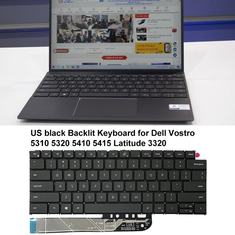 For Dell Vostro 5310 5320 5410 Latitude 3320 3420 US Version Backlight Laptop Keyboard(Black) - Dell Spare Parts by buy2fix | Online Shopping UK | buy2fix