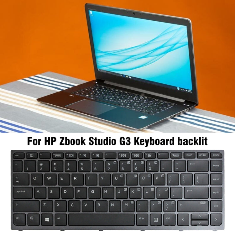 For HP Zbook Studio G3 Grey Frame US Version Laptop Backlight Keyboard - HP Spare Parts by buy2fix | Online Shopping UK | buy2fix
