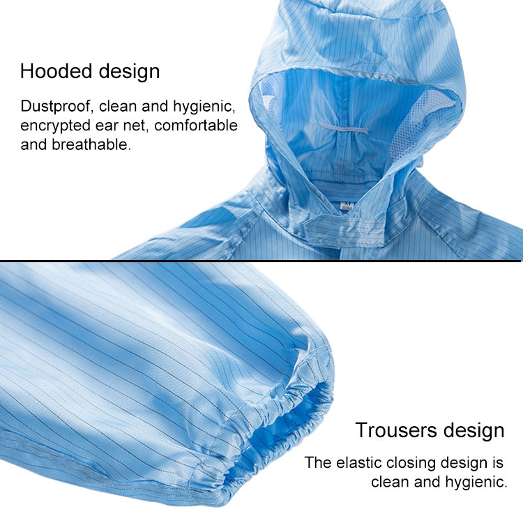 Striped Anti-static Split Hood Dust-proof Work Suit, Size:S(White) - Protective Clothing by buy2fix | Online Shopping UK | buy2fix