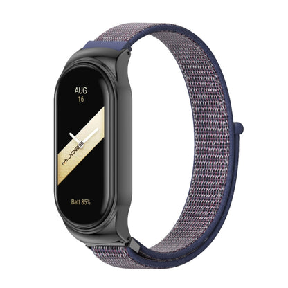 For Xiaomi Mi Band 8 Mijobs CS Case Breathable Nylon Loop Watch Band(Midnight Blue Black) - Watch Bands by MIJOBS | Online Shopping UK | buy2fix