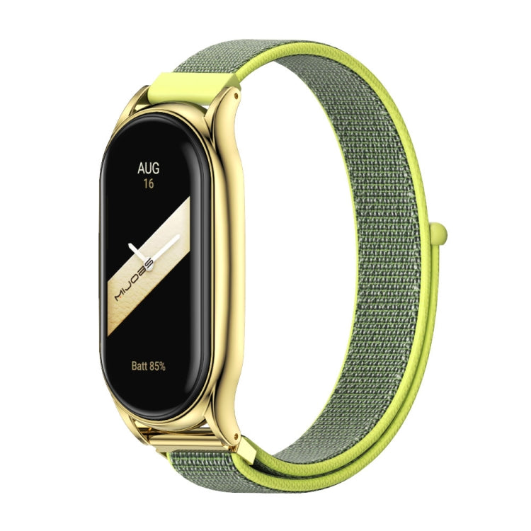 For Xiaomi Mi Band 8 Mijobs Plus Case Breathable Nylon Loop Watch Band(Bright Yellow) - Watch Bands by MIJOBS | Online Shopping UK | buy2fix